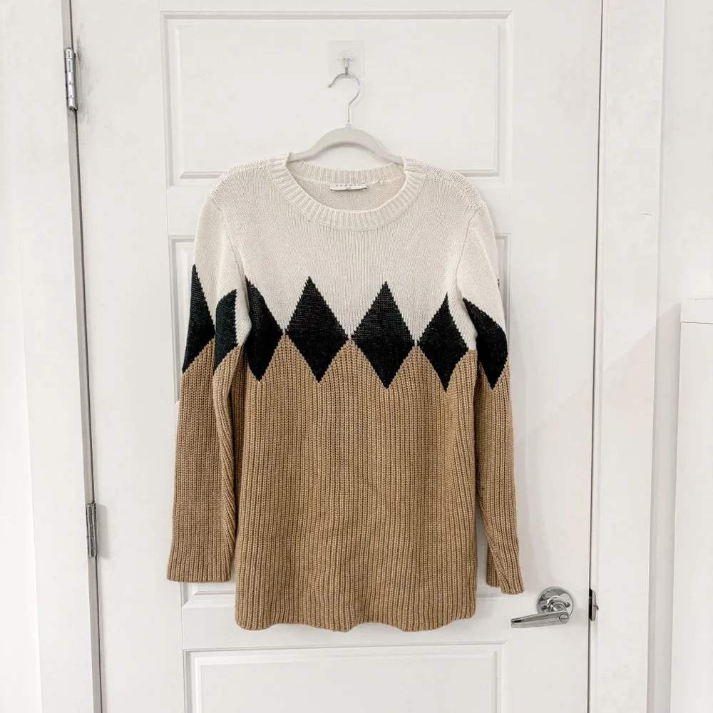 Sandro Argyle Wool Crewneck Sweater - Picture 4 of 13